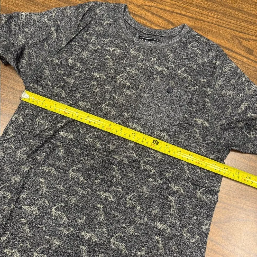 🦕 Men's Gray Dinosaur 🦖 Patterned Short Sleeve Tee by Alpha Beta Size Large - Picture 4 of 6
